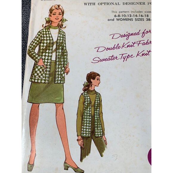 Hi Fashion Sew Misses Jacket Vest Sewing Pattern sz 6-18 & 38-40 6123 - uncut - Picture 3 of 9